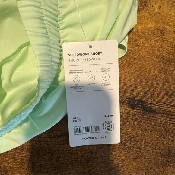 ATHLETA New Speedwork Mid Rise Run Shorts Lined Mint Green Lightweight Size XL - Picture 12 of 12